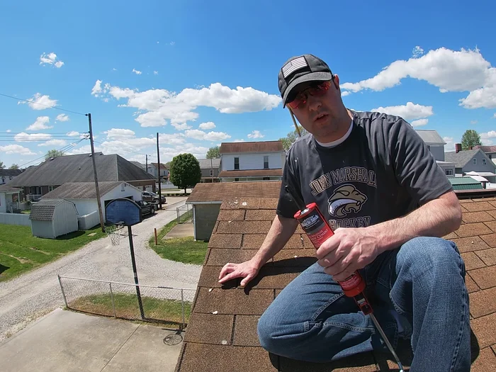 Inspect the rest of the roof for any other damaged areas or exposed nails. Apply sealant to these areas as needed.