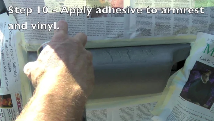 Wrap excess vinyl around to hide the seam at the top, trim and achieve a clean finish.