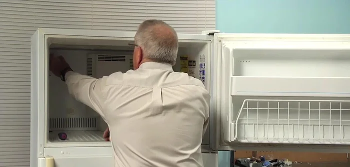 Reinstall the ice maker (if applicable), shelves, and reconnect the power.