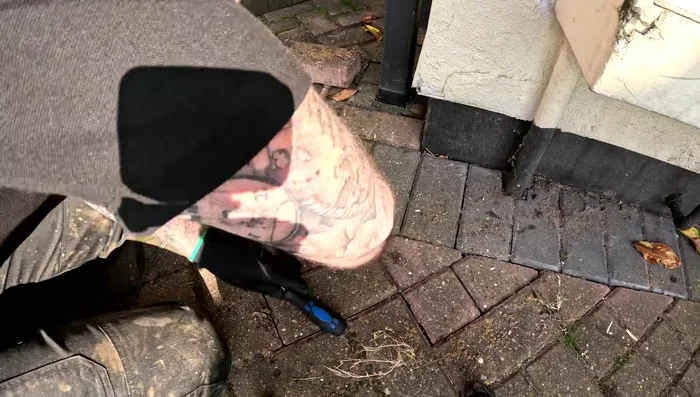 Ensure all blocks are secure and level to prevent further sinking.