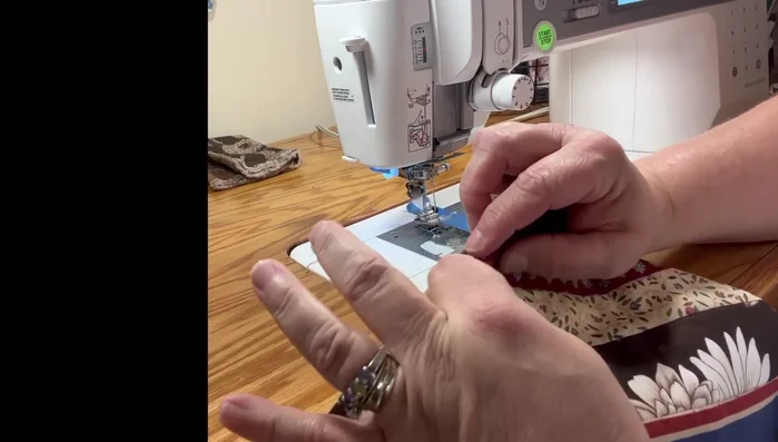 Sew the opening closed using a 1/8 inch seam allowance.