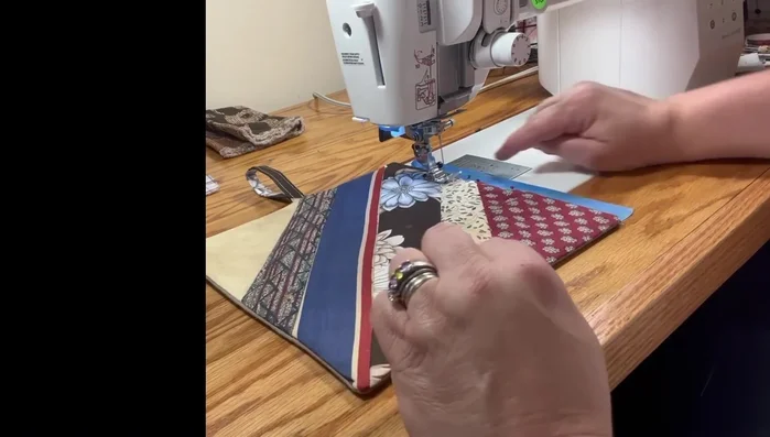 Sew the opening closed using a 1/8 inch seam allowance.