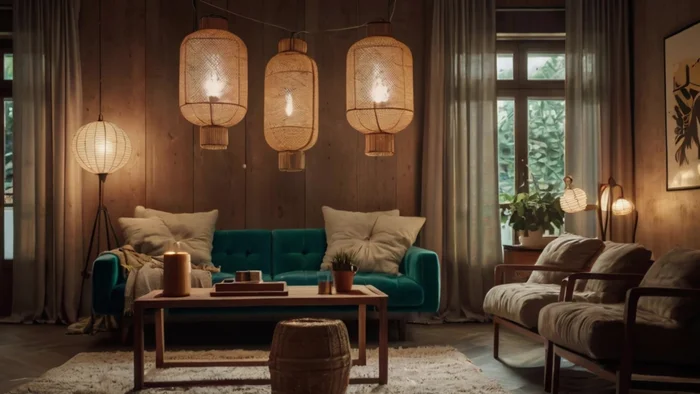 Use string lights or lanterns for warm lighting.