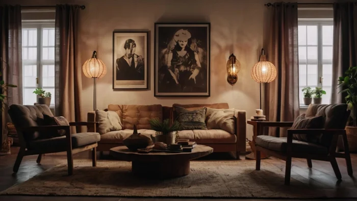 Use string lights or lanterns for warm lighting.