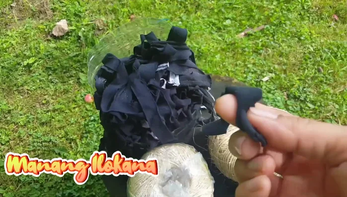 Plant the main support sticks into the ground around your plants. Ensure they are firmly planted.