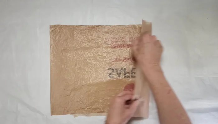 Cut the folded bag into strips (the number depends on the desired rope thickness).