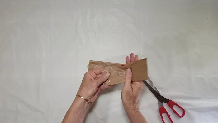 Cut the folded bag into strips (the number depends on the desired rope thickness).