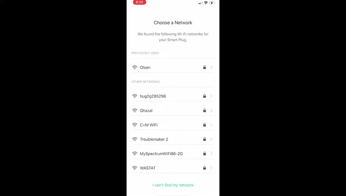 Select your home Wi-Fi network in the app and enter the password.
