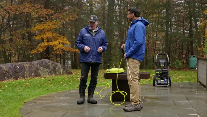 Rinse the patio thoroughly.