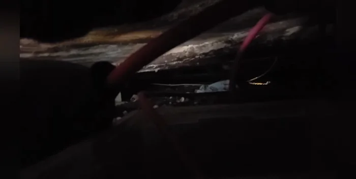 Once the water starts flowing freely, turn off the bilge pump, remove the PEX pipe, and reconnect the water line properly.