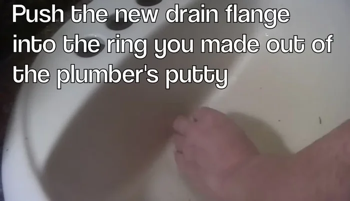 Insert the new drain assembly into the sink and tighten.