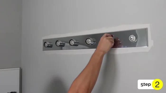 Unscrew the back plate and remove all the wire nuts to remove the back plate.