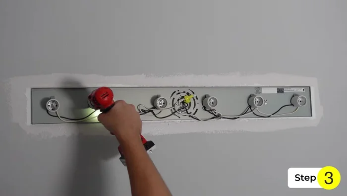 Unscrew the back plate and remove all the wire nuts to remove the back plate.