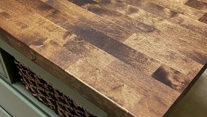 Seal the butcher block top.