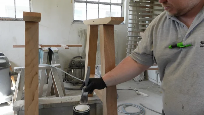 Apply two coats of Rubio Monocoat Wood Cream, allowing an hour between coats, and leave overnight to cure.