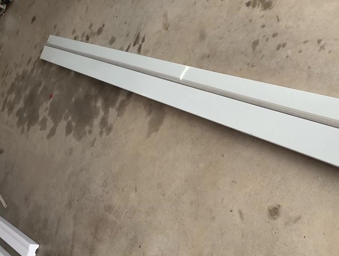 Install the new PVC brick molding, ensuring proper alignment and using pre-drilled holes to prevent splitting the wood.