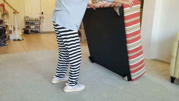 Identify the broken support beam.