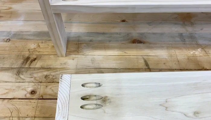 Fill all gaps and joints with wood filler.