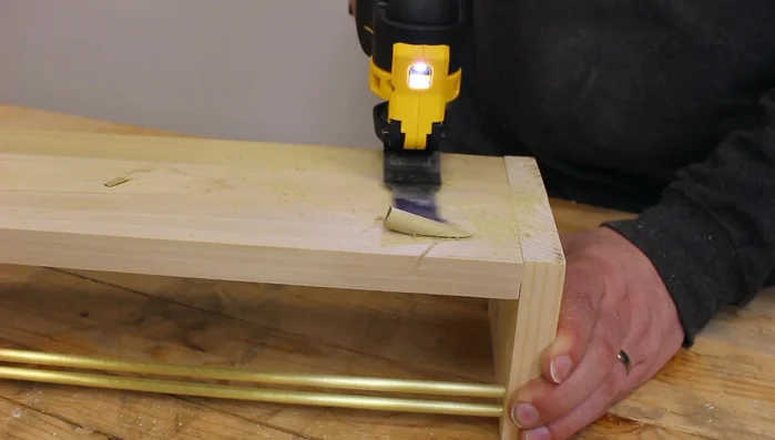 Fill all gaps and joints with wood filler.