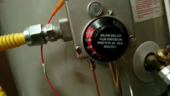 Disconnect the gas line, pilot line, and thermocouple.
