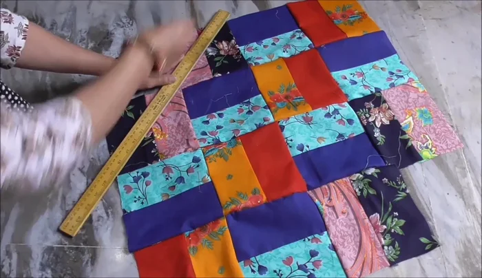 Press the quilted block to flatten and set the seams.