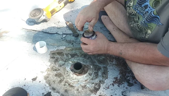 Insert the new vent pipe into the opening and ensure it’s seated properly.