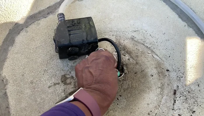 Check if the fountain holds water after sealant has dried.