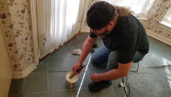 Wipe off excess adhesive with a damp (not wet) rag.