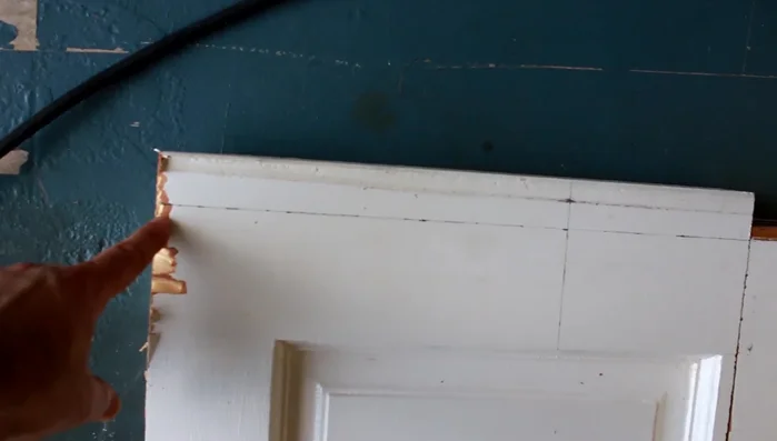 Trim a 3-inch border around the joined doors.