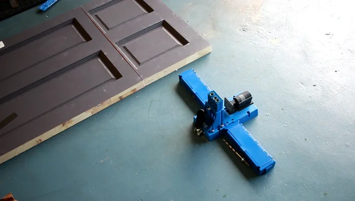 Trim a 3-inch border around the joined doors.