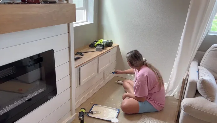 Paint the entire structure with cabinet paint.