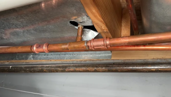 Install SharkBite fittings (or other suitable couplings). Crimp securely ensuring a watertight seal.