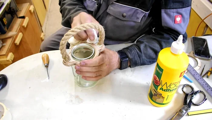 Apply shellac to seal and protect the plywood.