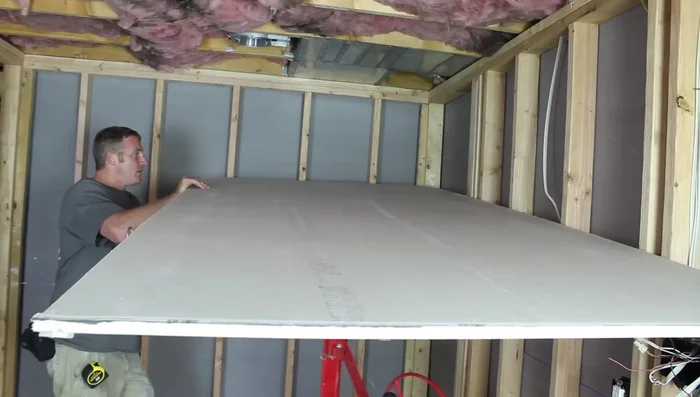 Ensure the drywall is square to the walls. Use 5/8" drywall for ceilings for better flatness.