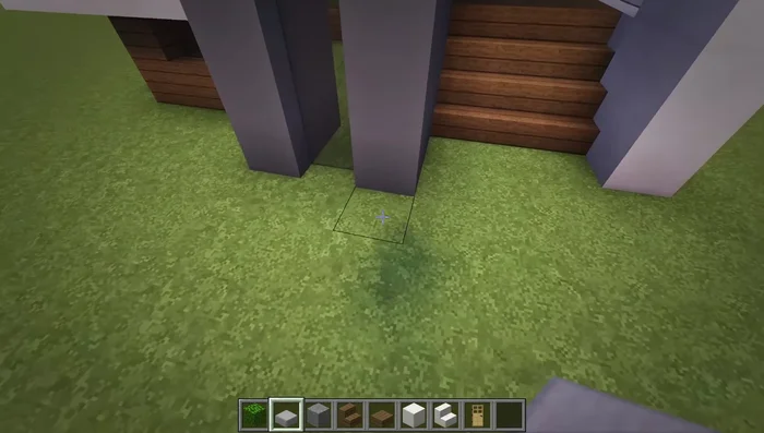 Add bushes (leaves) around the left side of the building.