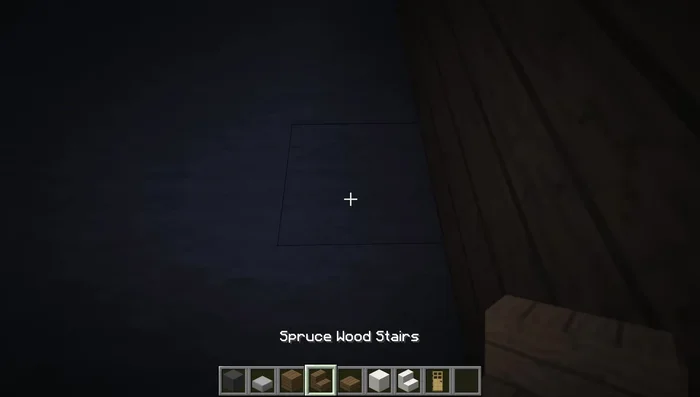 Add a railing using black stained glass panes at the edge of the staircase.