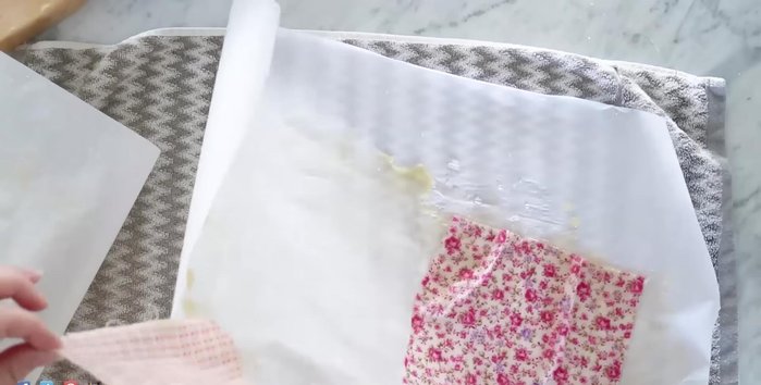 Remove wraps from parchment paper and let them dry (air drying or flipping them in the air).